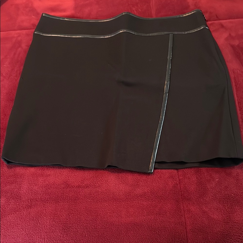 White House Black Market leather trim skirt size 14